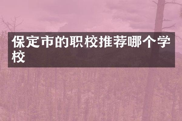 保定市的职校推荐哪个学校