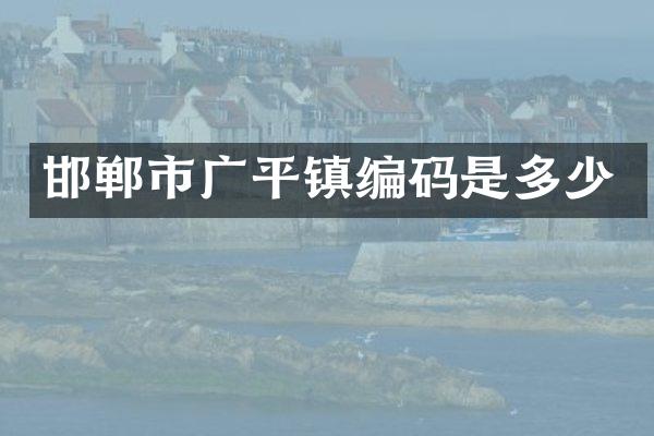 邯郸市广平镇编码是多少
