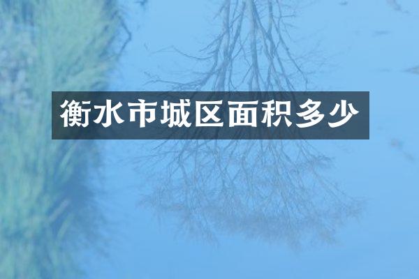 衡水市城区面积多少