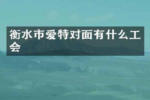 衡水市爱特对面有什么工会