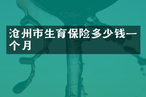 沧州市生育保险多少钱一个月