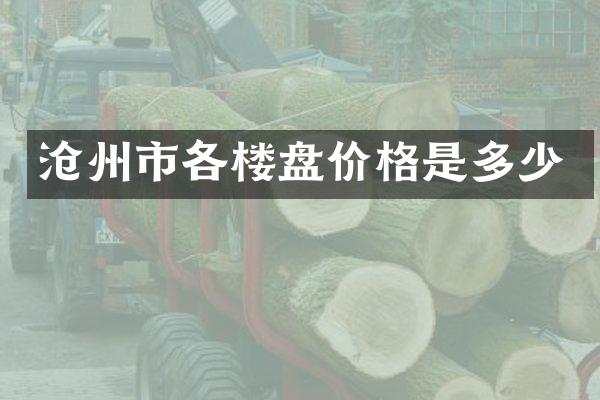 沧州市各楼盘价格是多少