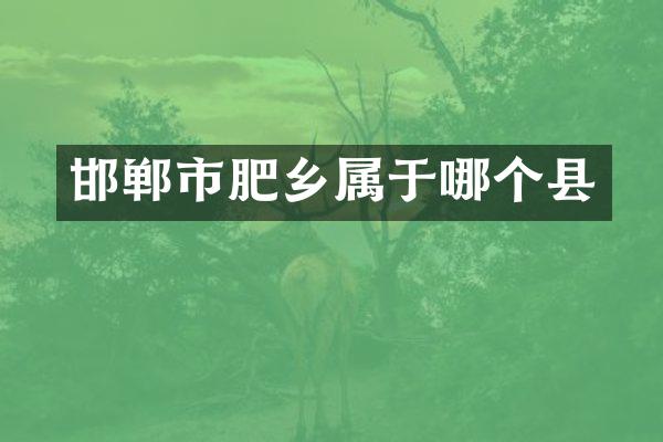 邯郸市肥乡属于哪个县