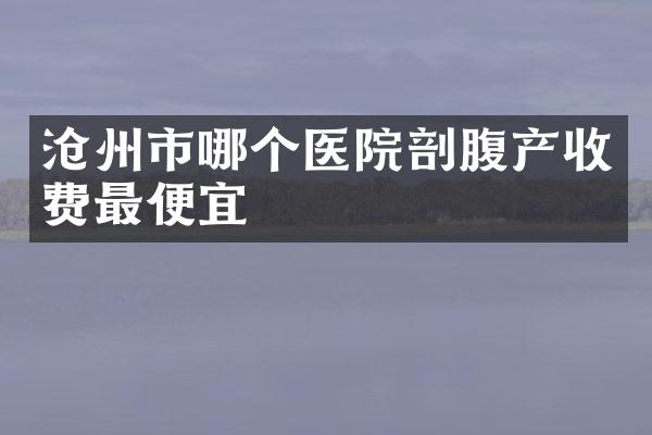 沧州市哪个医院剖腹产收费最便宜
