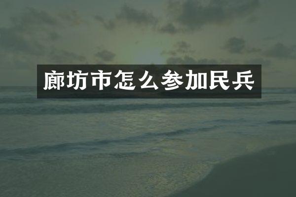 廊坊市怎么参加民兵