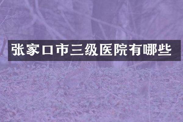 张家口市三级医院有哪些