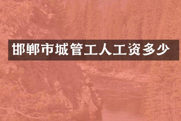 邯郸市城管工人工资多少