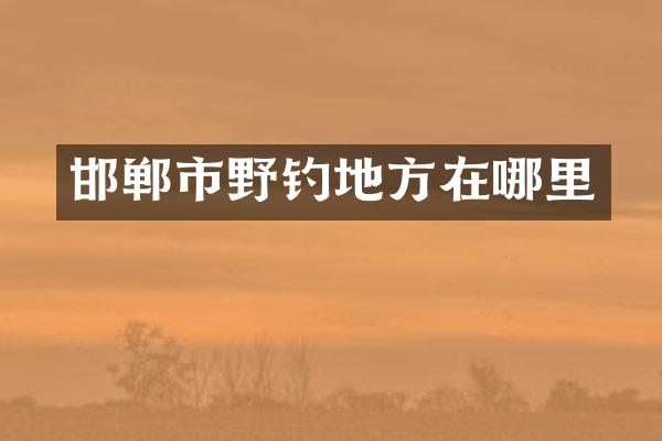 邯郸市野钓地方在哪里