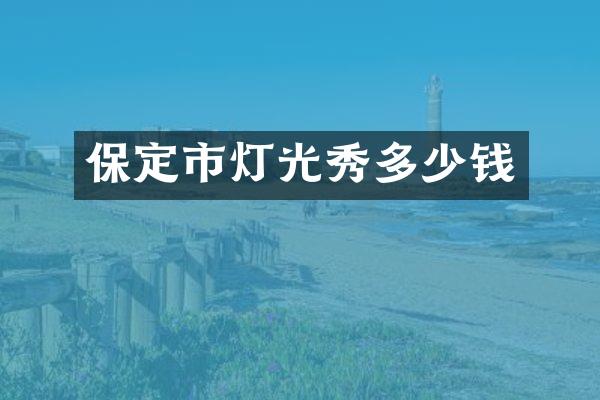 保定市灯光秀多少钱