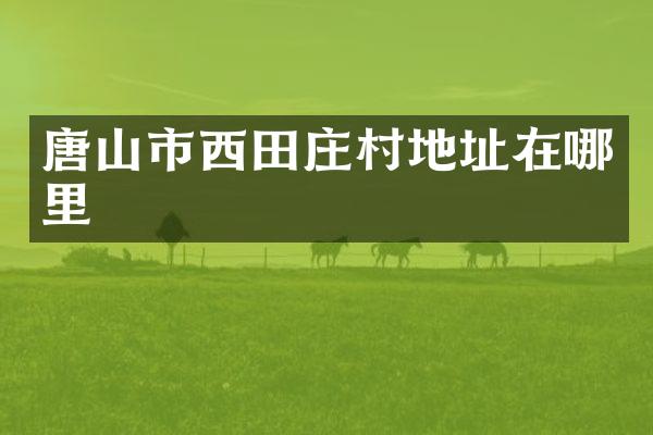 唐山市西田庄村地址在哪里