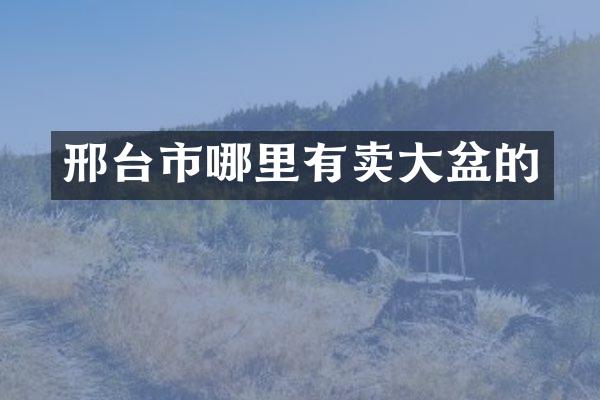 邢台市哪里有卖大盆的