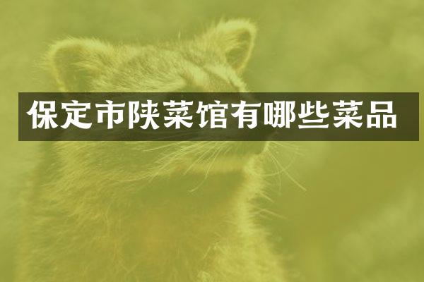 保定市陕菜馆有哪些菜品