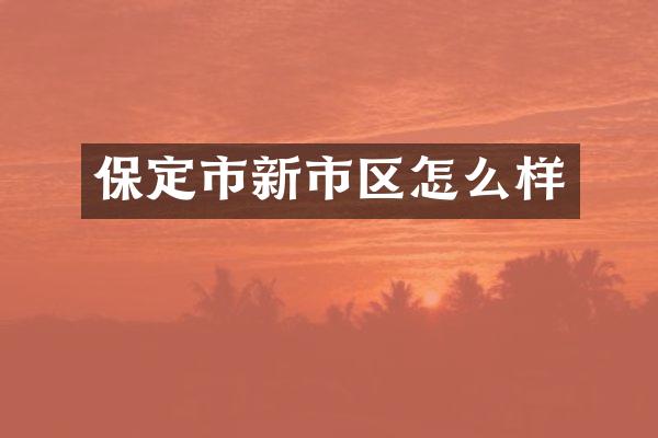 保定市新市区怎么样