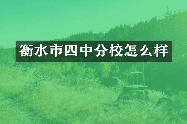 衡水市四中分校怎么样