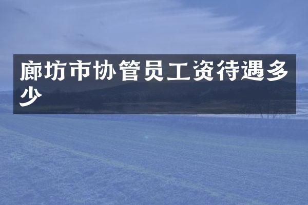 廊坊市协管员工资待遇多少