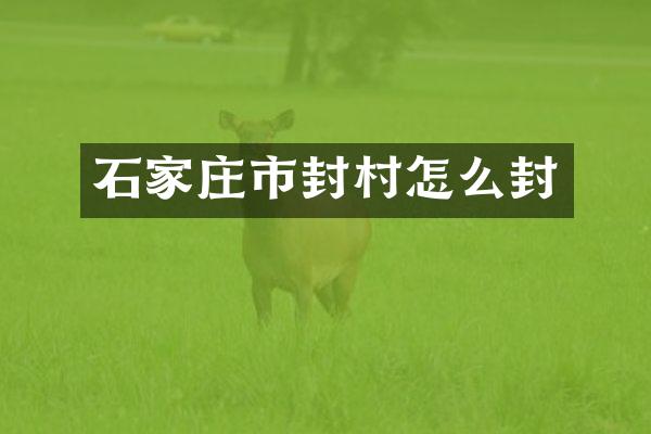 石家庄市封村怎么封