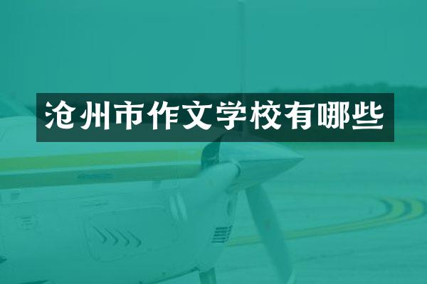 沧州市作文学校有哪些