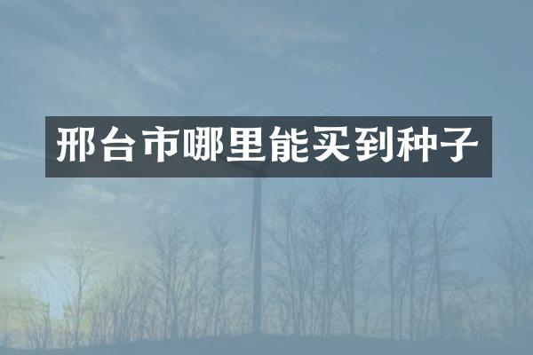 邢台市哪里能买到种子