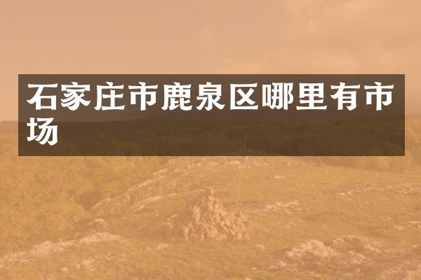 石家庄市鹿泉区哪里有市场