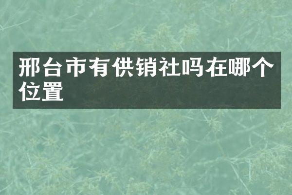 邢台市有供销社吗在哪个位置