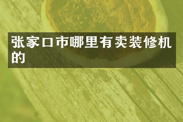 张家口市哪里有卖装修机的