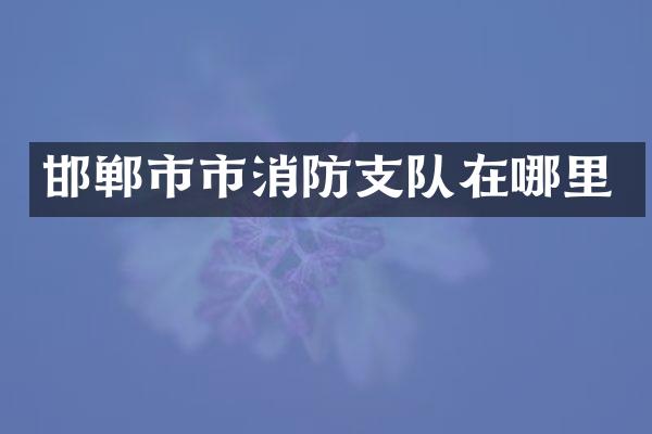 邯郸市市消防支队在哪里