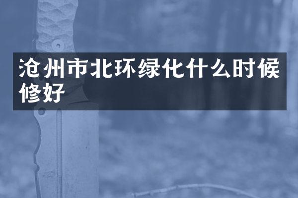 沧州市北环绿化什么时候修好