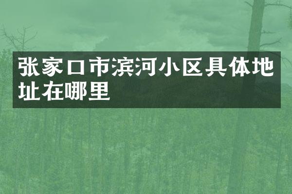 张家口市滨河小区具体地址在哪里