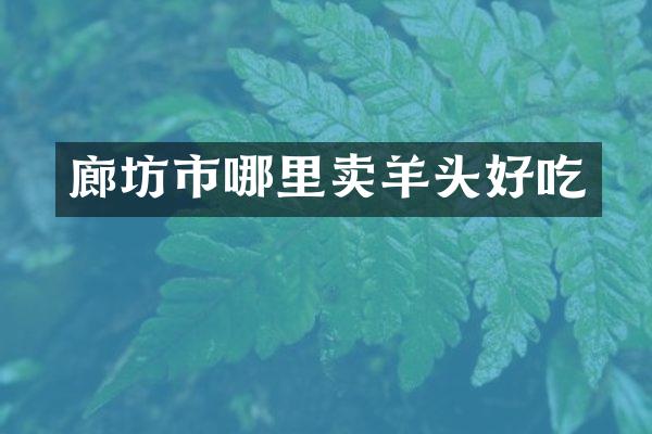 廊坊市哪里卖羊头好吃