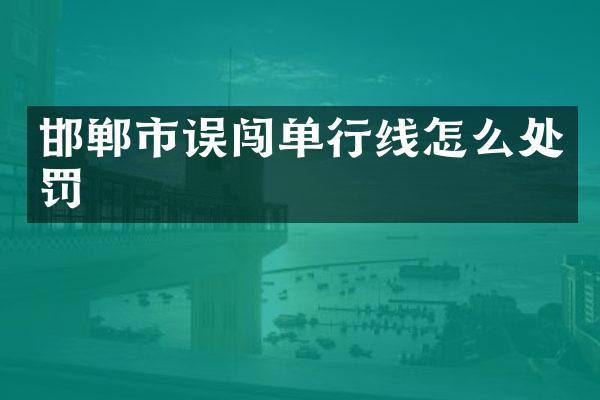 邯郸市误闯单行线怎么处罚