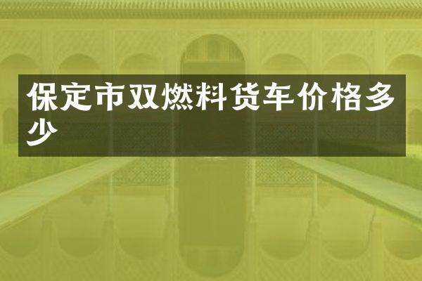 保定市双燃料货车价格多少