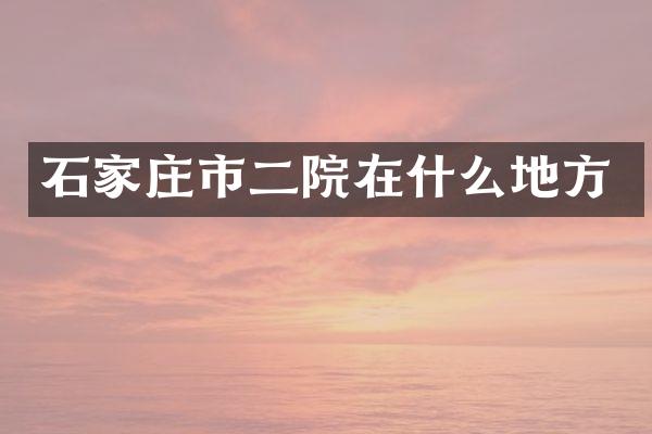 石家庄市二院在什么地方