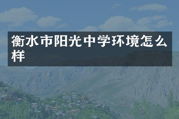 衡水市阳光中学环境怎么样