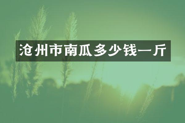 沧州市南瓜多少钱一斤