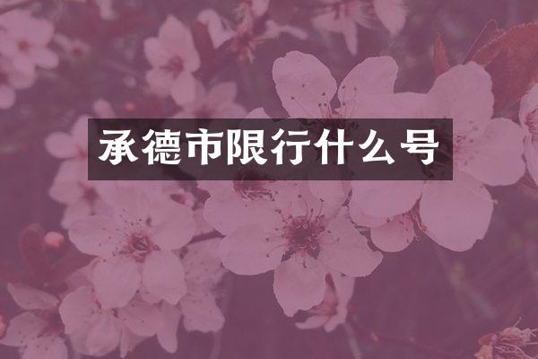 承德市限行什么号
