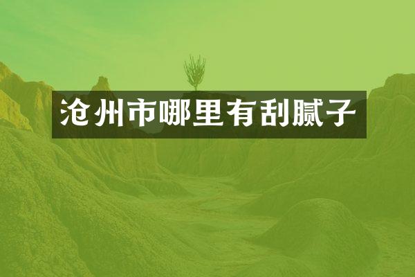 沧州市哪里有刮腻子
