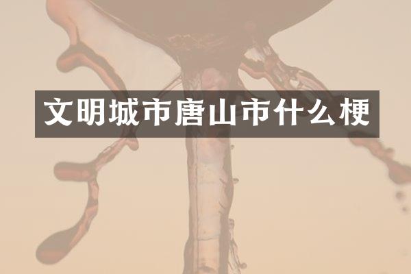 文明城市唐山市什么梗