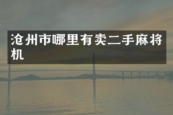沧州市哪里有卖二手麻将机