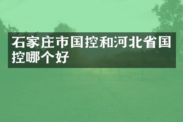 石家庄市国控和河北省国控哪个好