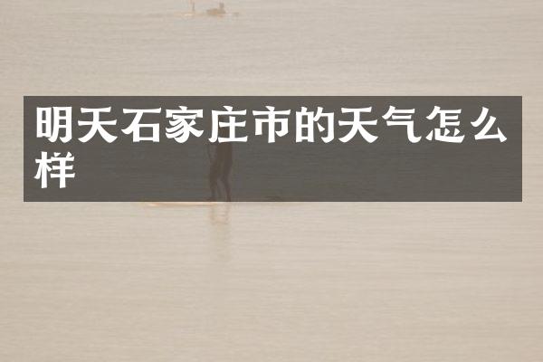明天石家庄市的天气怎么样