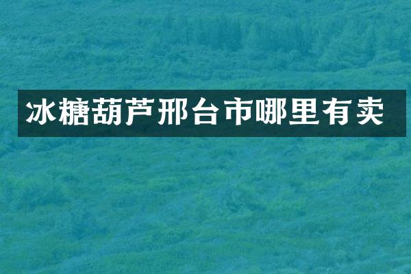 冰糖葫芦邢台市哪里有卖
