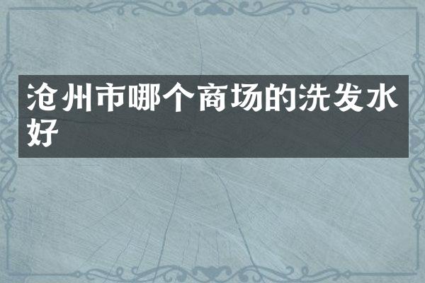 沧州市哪个商场的洗发水好