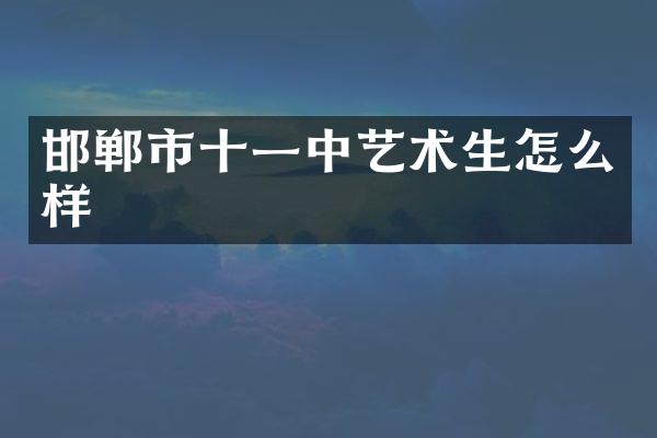 邯郸市十一中艺术生怎么样