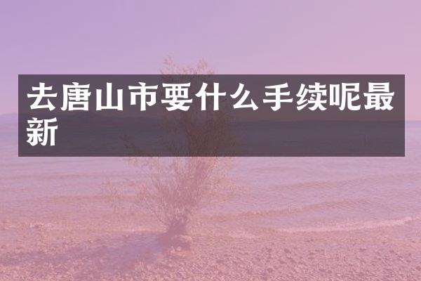 去唐山市要什么手续呢最新