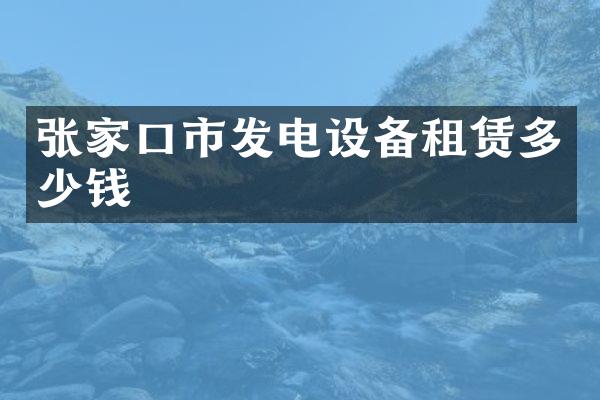 张家口市发电设备租赁多少钱