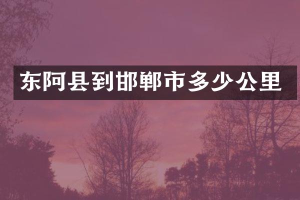 东阿县到邯郸市多少公里