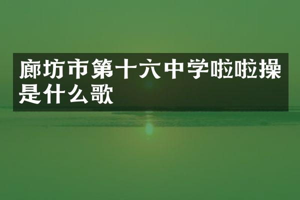 廊坊市第十六中学啦啦操是什么歌