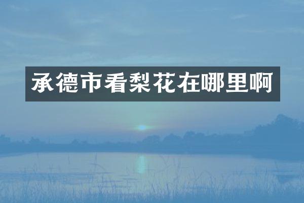承德市看梨花在哪里啊