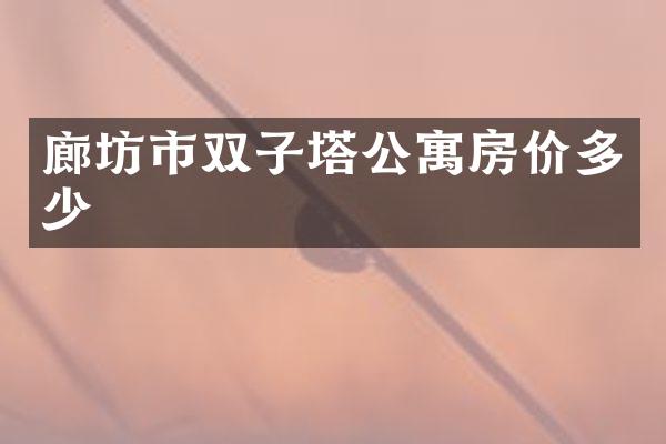 廊坊市双子塔公寓房价多少