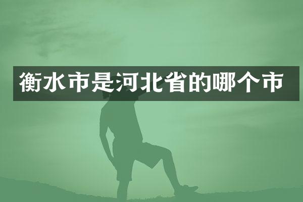 衡水市是河北省的哪个市